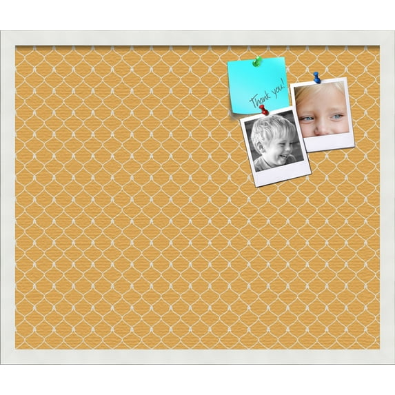 PinPix 24x20 Custom Cork Bulletin Board Orange Chain Poster Board Has a Fabric Style Canvas Finish, Framed in Orange Chain, by ArtToFrames (PinPix-577)