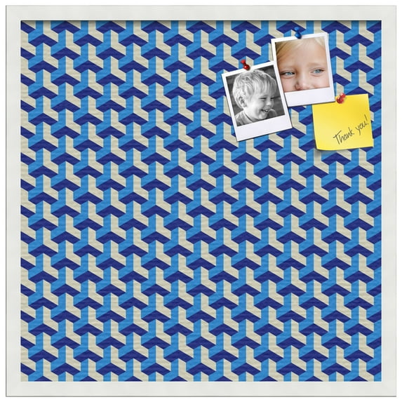 PinPix 24x24 Custom Cork Bulletin Board Baus Blue Beige Poster Board Has a Fabric Style Canvas Finish, Framed in Baus Blue Beige, by ArtToFrames (PinPix-1532)