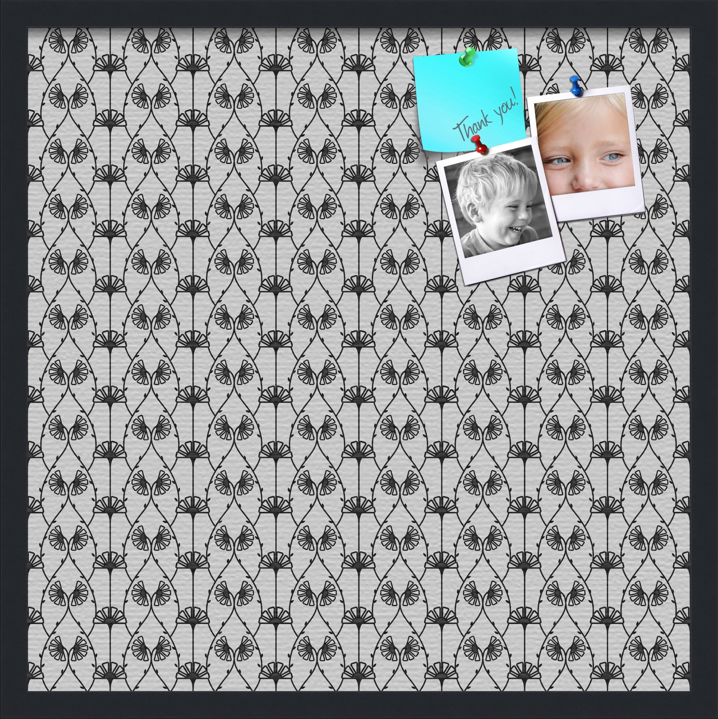 PinPix 24x24 Custom Cork Bulletin Board Floral design Deconstructed Floral Poster Board Has a Fabric Style Canvas Finish, Framed in Floral design Deconstructed Floral, by ArtToFrames (PinPix-206)