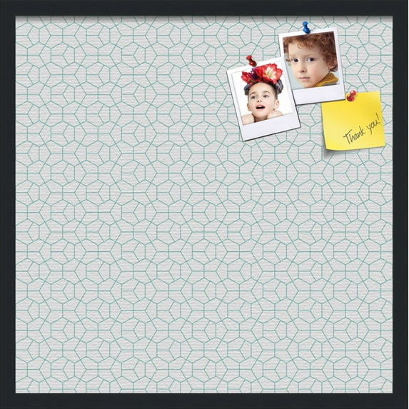 PinPix 24x24 Custom Cork Bulletin Board Modeco Hex Aqua Poster Board Has a Fabric Style Canvas Finish, Framed in Modeco Hex Aqua, by ArtToFrames (PinPix-1540)