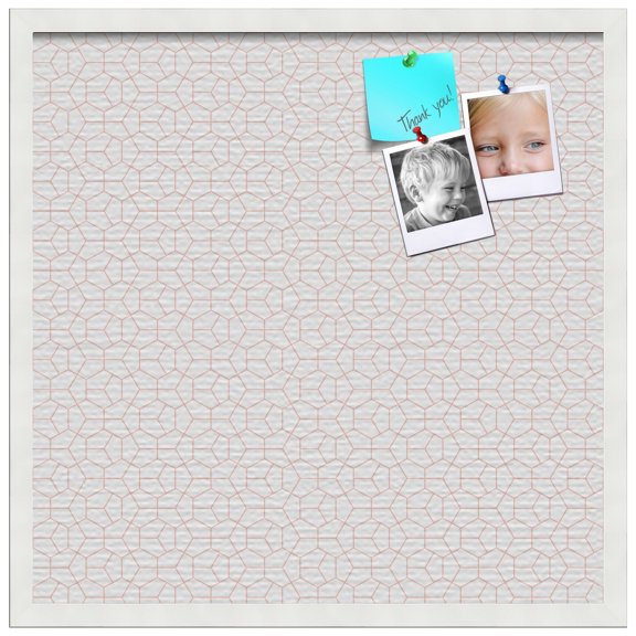 PinPix 24x24 Custom Cork Bulletin Board Modeco Hex Grapefruit Poster Board Has a Fabric Style Canvas Finish, Framed in Modeco Hex Grapefruit, by ArtToFrames (PinPix-1636)