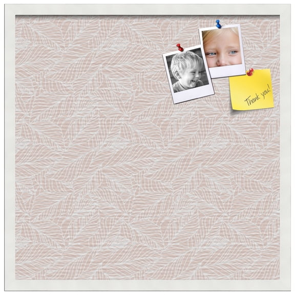 PinPix 24x24 Custom Cork Bulletin Board Peach White Poster Board Has a Fabric Style Canvas Finish, Framed in Peach White, by ArtToFrames (PinPix-1874)