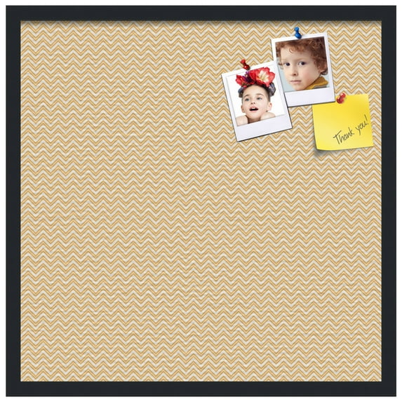 PinPix 24x24 Custom Cork Bulletin Board Poster Board Has a Fabric Style Canvas Finish, Framed in Black, by ArtToFrames (PinPix-254)