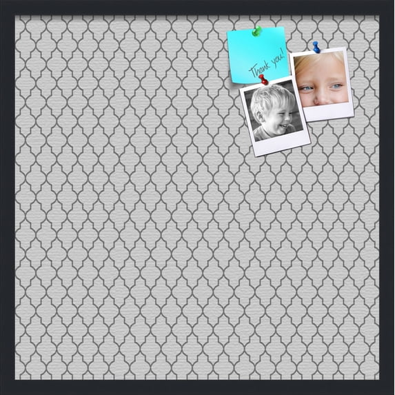 PinPix 24x24 Custom Cork Bulletin Board Quarterfoil Beige Poster Board Has a Fabric Style Canvas Finish, Framed in Quarterfoil Beige, by ArtToFrames (PinPix-584)