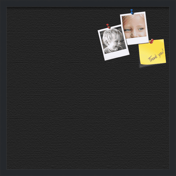 PinPix 24x24 Custom Cork Bulletin Board Solid Black Poster Board Has a Fabric Style Canvas Finish, Framed in Solid Black, by ArtToFrames (PinPix-622)