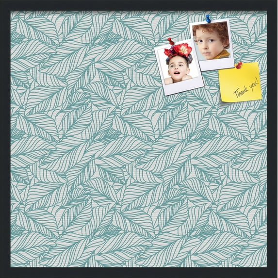 PinPix 24x24 Custom Cork Bulletin Board White Aqua Poster Board Has a Fabric Style Canvas Finish, Framed in White Aqua, by ArtToFrames (PinPix-1876)