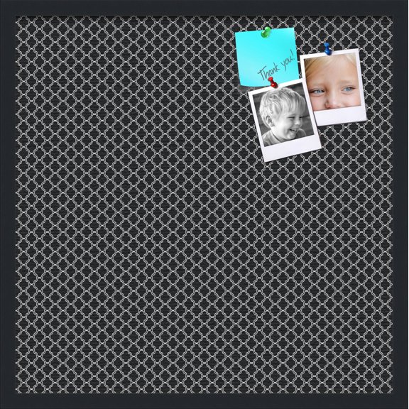 PinPix 24x24 Custom Cork Bulletin Board White - Black Clover Poster Board Has a Fabric Style Canvas Finish, Framed in White - Black Clover, by ArtToFrames (PinPix-135)