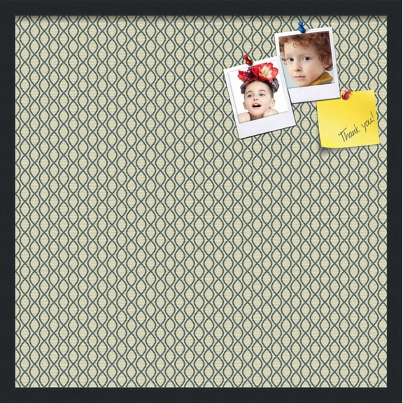 PinPix 24x24 Custom Cork Bulletin Board Yellow And Blue Waves Poster Board Has a Fabric Style Canvas Finish, Framed in Yellow And Blue Waves, by ArtToFrames (PinPix-321)