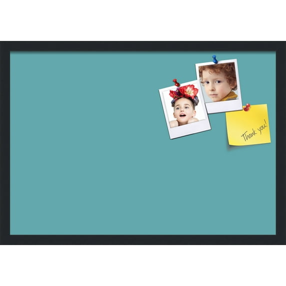 PinPix 26x18 Custom Cork Bulletin Board Aqua Pastel Poster Board Has a Fabric Style Canvas Finish, Framed in Aqua Pastel, by ArtToFrames (PinPix-1806)