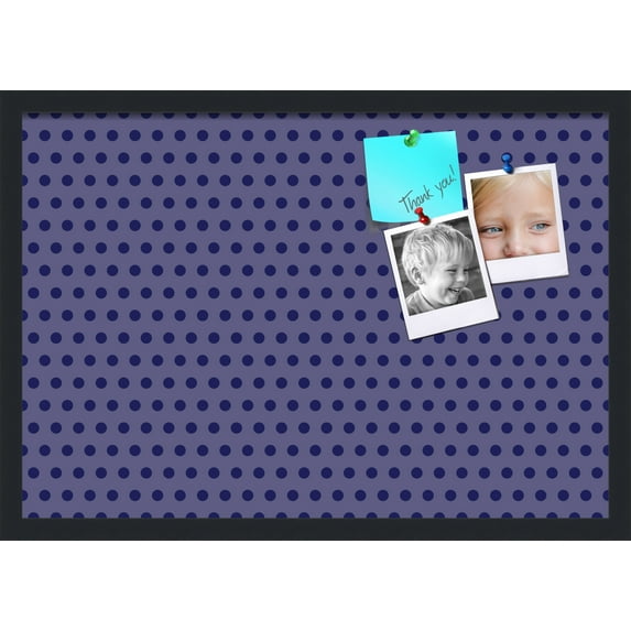 PinPix 26x18 Custom Cork Bulletin Board Dark Purple Dots Poster Board Has a Fabric Style Canvas Finish, Framed in Dark Purple Dots, by ArtToFrames (PinPix-401)