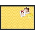 thumbnail image 1 of PinPix 26x18 Custom Cork Bulletin Board Quatrefoil Yellow Poster Board Has a Fabric Style Canvas Finish, Framed in Quatrefoil Yellow, by ArtToFrames (PinPix-279), 1 of 1