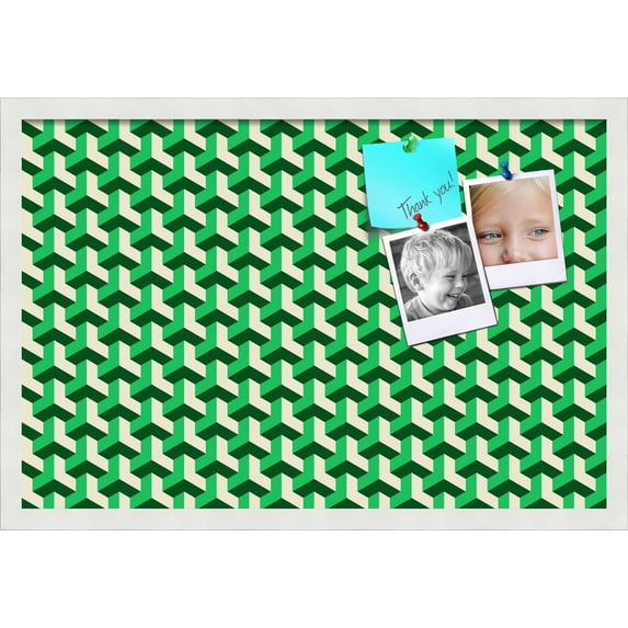 PinPix 27x18 Custom Cork Bulletin Board Baus Green Beige Poster Board Has a Fabric Style Canvas Finish, Framed in Baus Green Beige, by ArtToFrames (PinPix-1531)