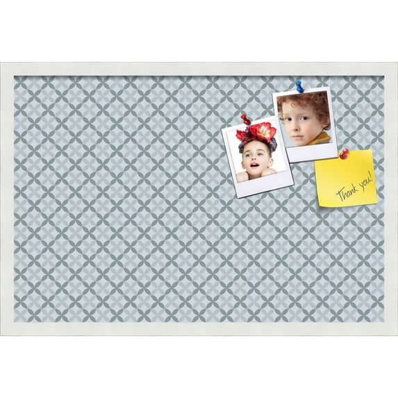PinPix 27x18 Custom Cork Bulletin Board Blue Diamond Poster Board Has a Fabric Style Canvas Finish, Framed in Blue Diamond, by ArtToFrames (PinPix-222)