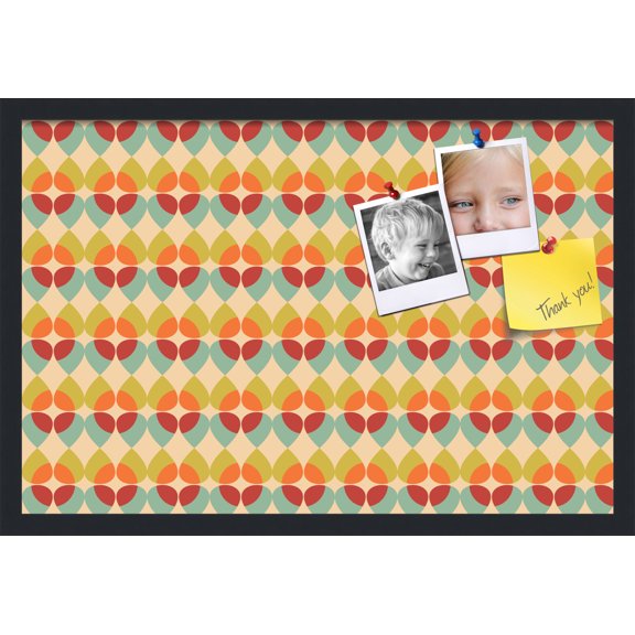 PinPix 27x18 Custom Cork Bulletin Board Kaliedescope Poster Board Has a Fabric Style Canvas Finish, Framed in Kaliedescope, by ArtToFrames (PinPix-564)