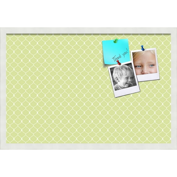 PinPix 27x18 Custom Cork Bulletin Board Lime Green Chain Poster Board Has a Fabric Style Canvas Finish, Framed in Lime Green Chain, by ArtToFrames (PinPix-573)