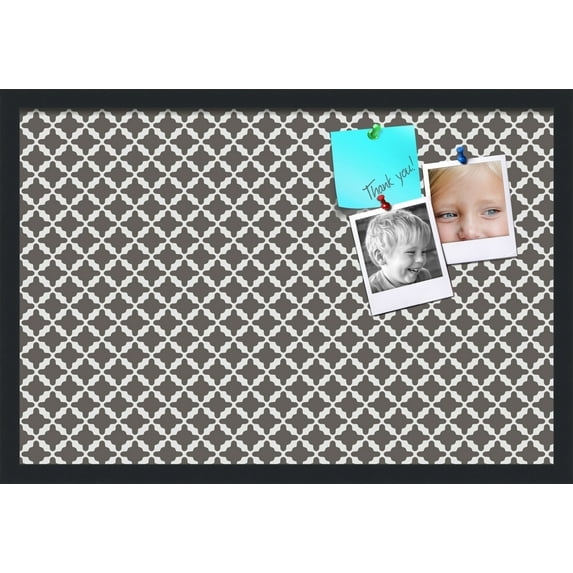 PinPix 27x18 Custom Cork Bulletin Board Poster Board Has a Fabric Style Canvas Finish, Framed in Retro Patterns, by ArtToFrames (PinPix-236)