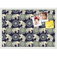 thumbnail image 1 of PinPix 27x19 Custom Cork Bulletin Board Bohemian Elephants Navy Poster Board Has a Fabric Style Canvas Finish, Framed in Bohemian Elephants Navy, by ArtToFrames (PinPix-1579), 1 of 5