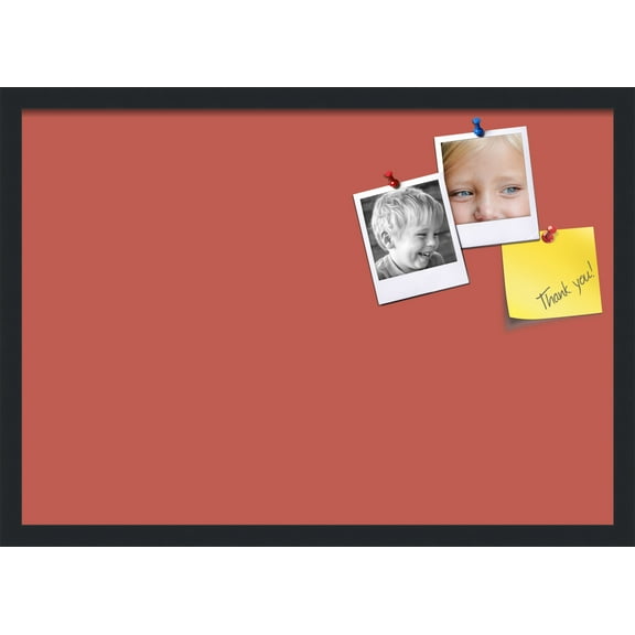 PinPix 27x19 Custom Cork Bulletin Board Crimson Pastel Poster Board Has a Fabric Style Canvas Finish, Framed in Crimson Pastel, by ArtToFrames (PinPix-1807)