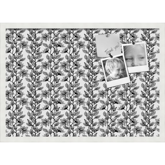 PinPix 27x19 Custom Cork Bulletin Board Floral Design Black Carnation Poster Board Has a Fabric Style Canvas Finish, Framed in Floral Design Black Carnation, by ArtToFrames (PinPix-202)