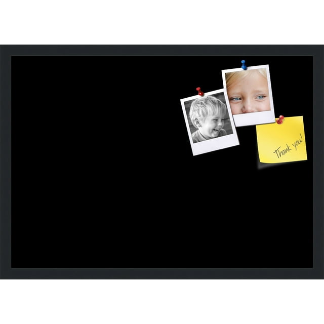 PinPix 27x19 Custom Cork Bulletin Board Solid Black Poster Board Has a Fabric Style Canvas Finish, Framed in Solid Black, by ArtToFrames (PinPix-622)