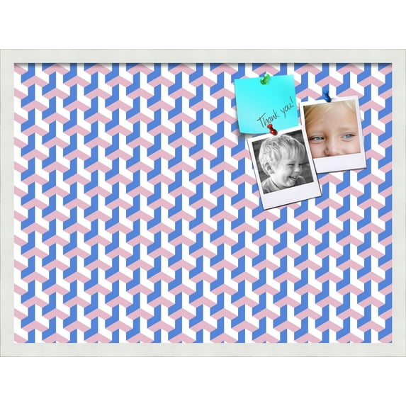 PinPix 27x20 Custom Cork Bulletin Board Baus Blue Pink Poster Board Has a Fabric Style Canvas Finish, Framed in Baus Blue Pink, by ArtToFrames (PinPix-1627)