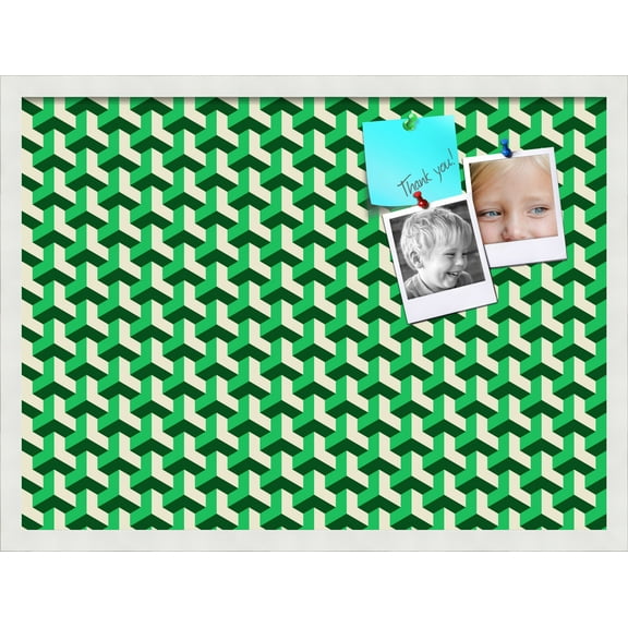 PinPix 27x20 Custom Cork Bulletin Board Baus Green Beige Poster Board Has a Fabric Style Canvas Finish, Framed in Baus Green Beige, by ArtToFrames (PinPix-1531)