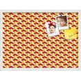 thumbnail image 1 of PinPix 27x20 Custom Cork Bulletin Board Baus Red Gold Poster Board Has a Fabric Style Canvas Finish, Framed in Baus Red Gold, by ArtToFrames (PinPix-1533), 1 of 5