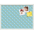 thumbnail image 1 of PinPix 27x20 Custom Cork Bulletin Board Blue - White Dots Poster Board Has a Fabric Style Canvas Finish, Framed in Blue - White Dots, by ArtToFrames (PinPix-345), 1 of 6