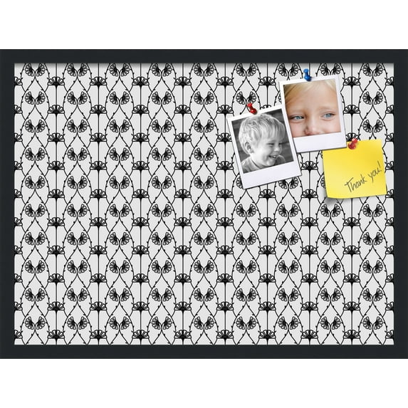 PinPix 27x20 Custom Cork Bulletin Board Floral design Deconstructed Floral Poster Board Has a Fabric Style Canvas Finish, Framed in Floral design Deconstructed Floral, by ArtToFrames (PinPix-206)