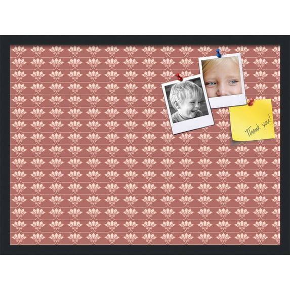 PinPix 27x20 Custom Cork Bulletin Board Pink Sea Shells Poster Board Has a Fabric Style Canvas Finish, Framed in Pink Sea Shells, by ArtToFrames (PinPix-553)