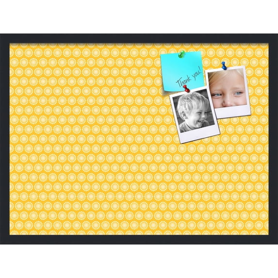 PinPix 27x20 Custom Cork Bulletin Board Vintage Patterns Poster Board Has a Fabric Style Canvas Finish, Framed in Vintage Patterns, by ArtToFrames (PinPix-270)