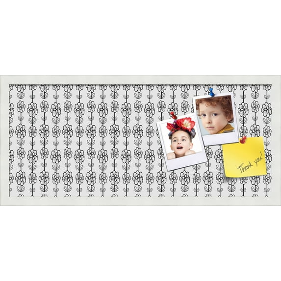 PinPix 28x12 Custom Cork Bulletin Board Floral design Perfect Blooms Poster Board Has a Fabric Style Canvas Finish, Framed in Floral design Perfect Blooms, by ArtToFrames (PinPix-205)