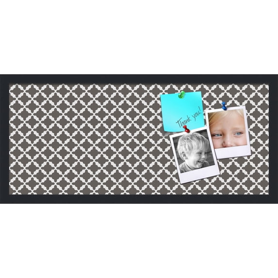 PinPix 28x12 Custom Cork Bulletin Board Poster Board Has a Fabric Style Canvas Finish, Framed in Retro Patterns, by ArtToFrames (PinPix-236)