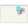 thumbnail image 1 of PinPix 28x18 Custom Cork Bulletin Board Diamond Modern Beige White Poster Board Has a Fabric Style Canvas Finish, Framed in Diamond Modern Beige White, by ArtToFrames (PinPix-1801), 1 of 5