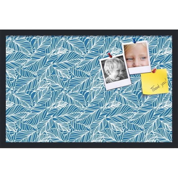 PinPix 28x18 Custom Cork Bulletin Board Navy White Poster Board Has a Fabric Style Canvas Finish, Framed in Navy White, by ArtToFrames (PinPix-1873)