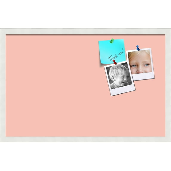 PinPix 28x18 Custom Cork Bulletin Board Pink Pastel Poster Board Has a Fabric Style Canvas Finish, Framed in Pink Pastel, by ArtToFrames (PinPix-1813)