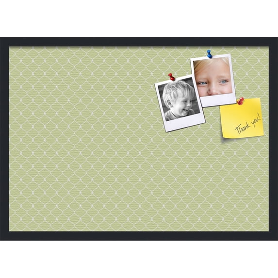 PinPix 28x20 Custom Cork Bulletin Board Lime Green Chain Poster Board Has a Fabric Style Canvas Finish, Framed in Lime Green Chain, by ArtToFrames (PinPix-573)
