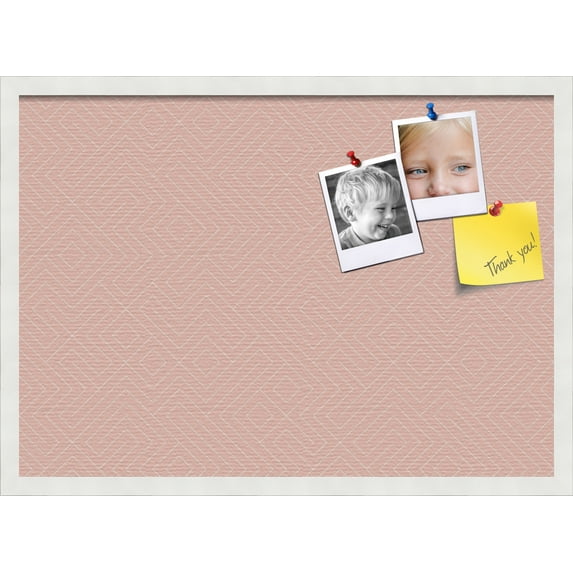 PinPix 28x20 Custom Cork Bulletin Board Maze Salmon Poster Board Has a Fabric Style Canvas Finish, Framed in Maze Salmon, by ArtToFrames (PinPix-1834)