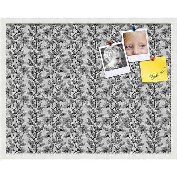 PinPix 28x22 Custom Cork Bulletin Board Floral Design Black Carnation Poster Board Has a Fabric Style Canvas Finish, Framed in Floral Design Black Carnation, by ArtToFrames (PinPix-202)