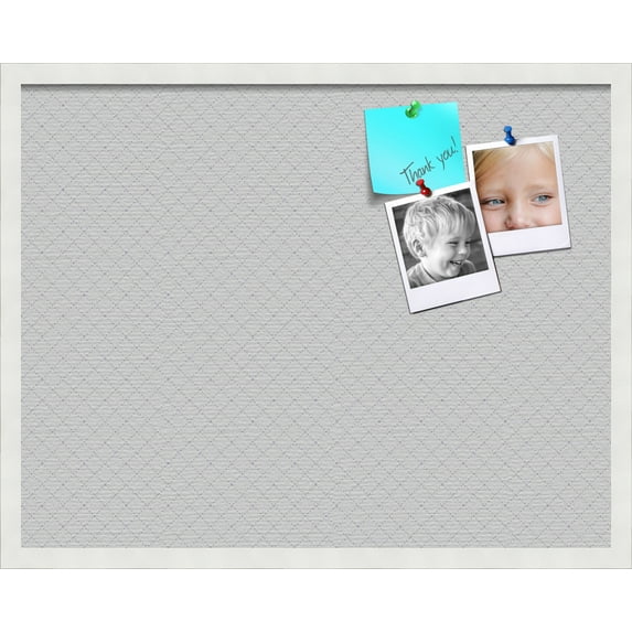 PinPix 28x22 Custom Cork Bulletin Board Light Grey Diamond Poster Board Has a Fabric Style Canvas Finish, Framed in Light Grey Diamond, by ArtToFrames (PinPix-524)