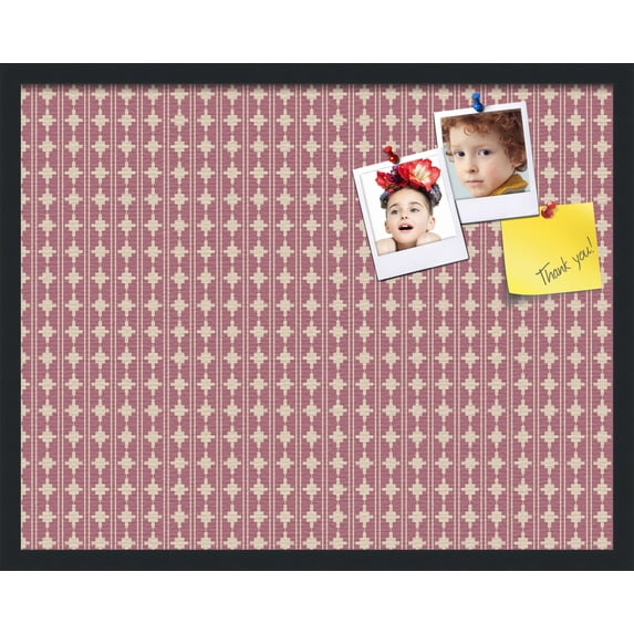 PinPix 28x22 Custom Cork Bulletin Board Poster Board Has a Fabric Style Canvas Finish, Framed in Retro Patterns, by ArtToFrames (PinPix-237)