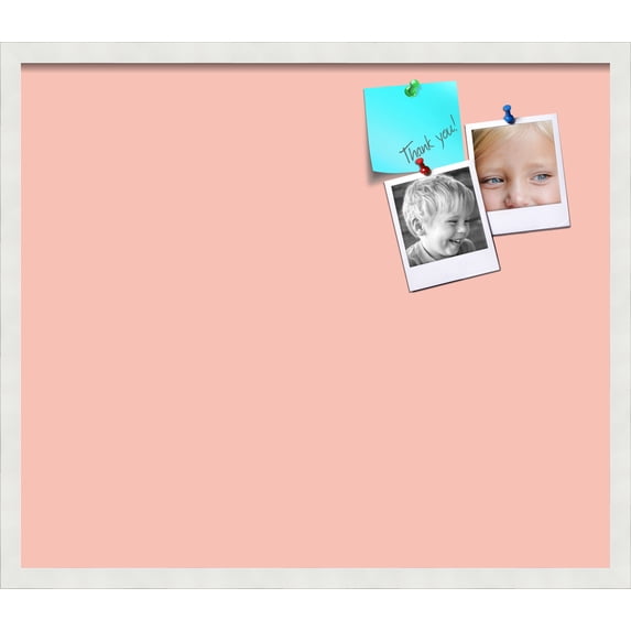 PinPix 28x24 Custom Cork Bulletin Board Pink Pastel Poster Board Has a Fabric Style Canvas Finish, Framed in Pink Pastel, by ArtToFrames (PinPix-1813)