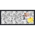 thumbnail image 1 of PinPix 30x12 Custom Cork Bulletin Board Black Floral Rose Poster Board Has a Fabric Style Canvas Finish, Framed in Black Floral Rose, by ArtToFrames (PinPix-164), 1 of 6
