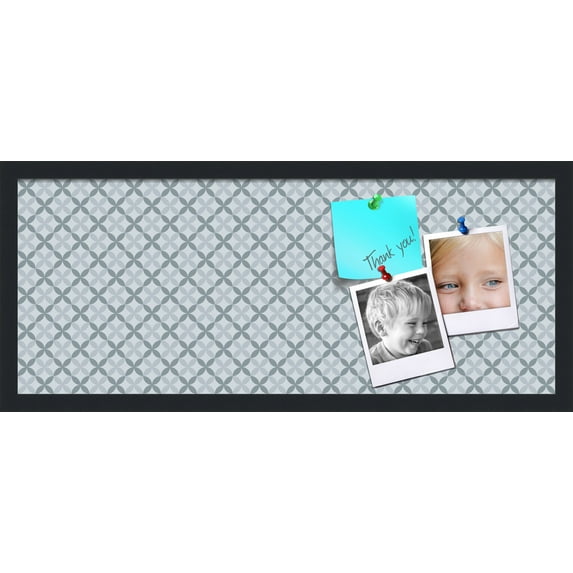 PinPix 30x12 Custom Cork Bulletin Board Blue Diamond Poster Board Has a Fabric Style Canvas Finish, Framed in Blue Diamond, by ArtToFrames (PinPix-222)
