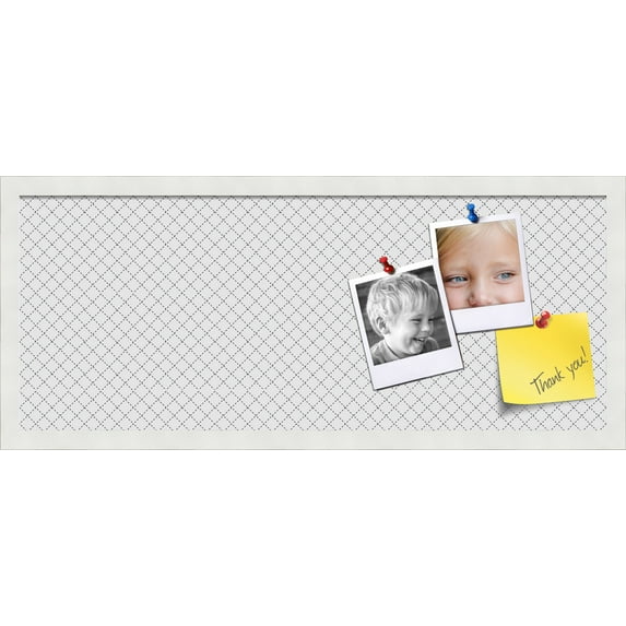 PinPix 30x12 Custom Cork Bulletin Board Grey Diamond Poster Board Has a Fabric Style Canvas Finish, Framed in Grey Diamond, by ArtToFrames (PinPix-126)