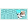 thumbnail image 1 of PinPix 30x12 Custom Cork Bulletin Board Quatrefoil Aqua Poster Board Has a Fabric Style Canvas Finish, Framed in Quatrefoil Aqua, by ArtToFrames (PinPix-278), 1 of 6