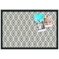 thumbnail image 1 of PinPix 30x20 Custom Cork Bulletin Board Ikat Pewter Poster Board Has a Fabric Style Canvas Finish, Framed in Black, by ArtToFrames (PinPix-1635), 1 of 1