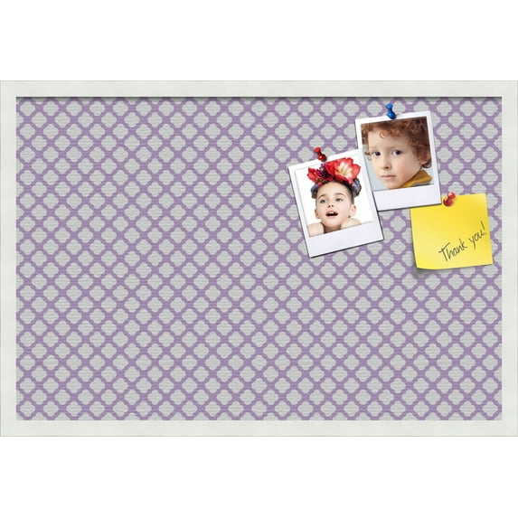 PinPix 30x20 Custom Cork Bulletin Board Light Purple Clover Poster Board Has a Fabric Style Canvas Finish, Framed in Light Purple Clover, by ArtToFrames (PinPix-539)