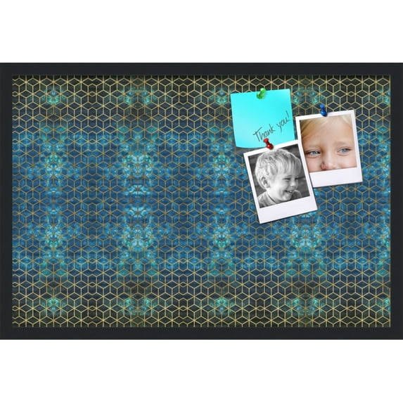 PinPix 30x20 Custom Cork Bulletin Board Midnight Poster Board Has a Fabric Style Canvas Finish, Framed in Midnight, by ArtToFrames (PinPix-1882)