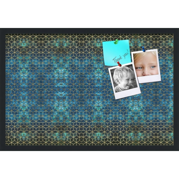 PinPix 30x20 Custom Cork Bulletin Board Midnight Poster Board Has a Fabric Style Canvas Finish, Framed in Midnight, by ArtToFrames (PinPix-1882)